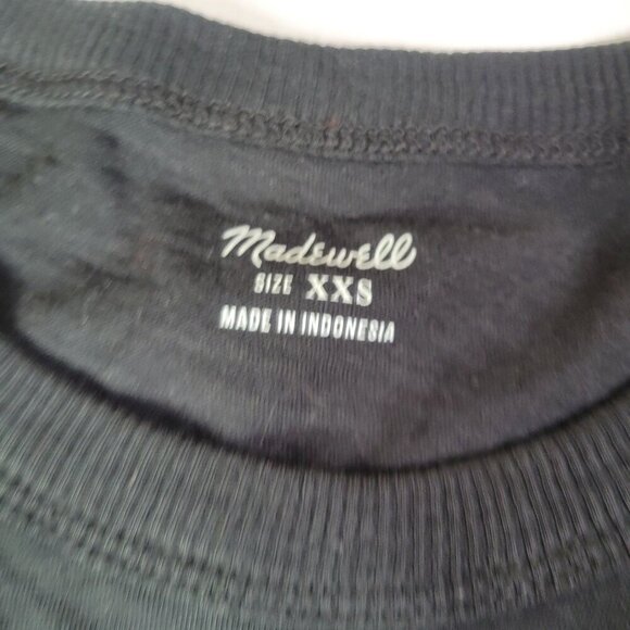 Madewell Women Black Classic Casual Cotton Crewneck T-Shirt Size XXS - Picture 3 of 7